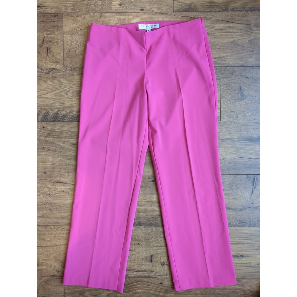 Trina Turk Womens Sz 6 Pink Pull On Dress Pants (Read)